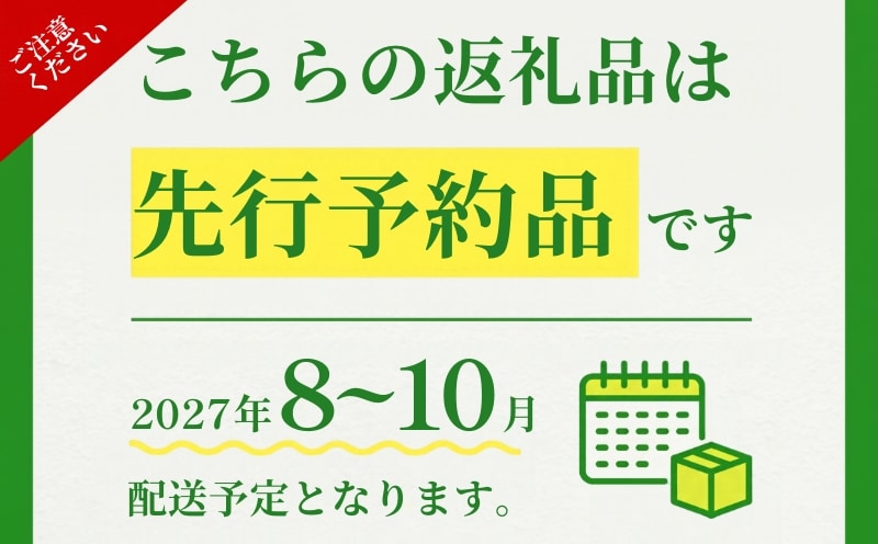 2027年先行予約 8月から10月の配送予定