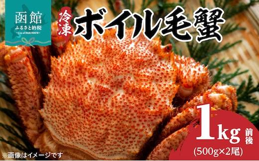 冷凍ボイル北海道名産毛蟹(500g) 2尾_HD069-030