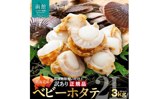 【賞味期限短い訳あり品！】北海道産ベビーホタテ3kg_HD117-029