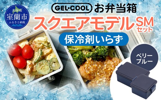 GEL-COOL お弁当箱 スクエアモデル SMセット ベリーブルー MROK009-3