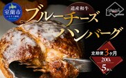 【3ヶ月定期便】道産和牛ブルーチーズハンバーグ（200g）5個入り MROA193