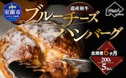 【6ヶ月定期便】道産和牛ブルーチーズハンバーグ（200g）5個入り MROA196