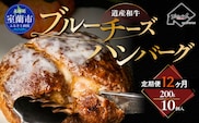 【12ヶ月定期便】道産和牛ブルーチーズハンバーグ（200g）10個入り MROA198