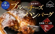 【12ヶ月定期便】道産和牛ブルーチーズハンバーグ（200g）5個入り MROA199