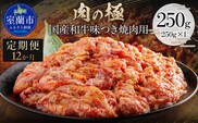 【12か月定期便】国産和牛味つき焼肉用 250g (250g×1) MROBM008