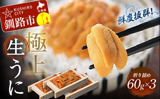 生うに折60g×3【鮮度抜群！極上生えぞバフンうに】 ふるさと納税 うに F4F-0568