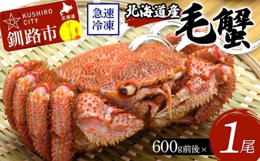 北海道産毛蟹600g前後×1尾 北海道 カニ 毛ガニ 毛蟹 かに かに味噌 急速冷凍 活蟹 活毛蟹 活毛ガニ F4F-8644
