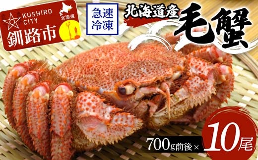 北海道産毛蟹700g前後×10尾 北海道 カニ 毛ガニ 毛蟹 かに かに味噌 急速冷凍 活蟹 活毛蟹 活毛ガニ F4F-8655