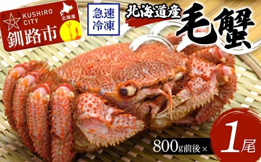 北海道産毛蟹800g前後×1尾 北海道 カニ 毛ガニ 毛蟹 かに かに味噌 急速冷凍 活蟹 活毛蟹 活毛ガニ F4F-8656