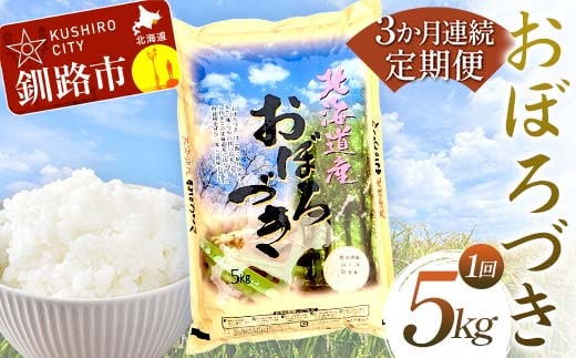 【期間限定！寄附額改定↓！】【3か月連続定期便】北海道産 おぼろづき 5kg 白米 米 コメ こめ お米 白米 F4F-7852
