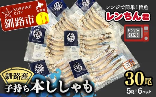 レンちん君釧路産子持ち本ししゃも30尾セット シシャモ 冷凍 魚 海産物 一夜干し 北海道 F4F-8444