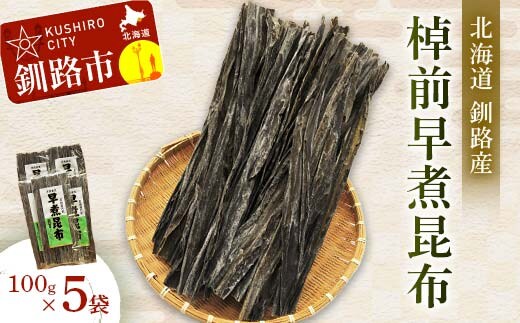 【北海道釧路加工】 棹前早煮昆布 100g×5袋セット ふるさと納税 昆布 F4F-8611