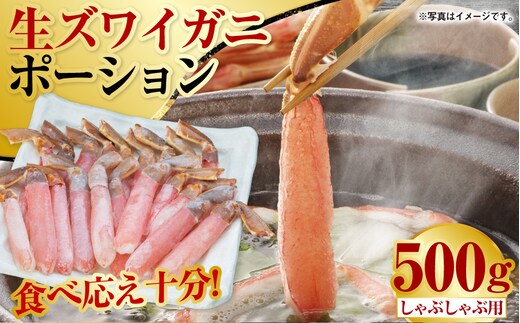 【食べ応え十分！！】生ズワイガニしゃぶしゃぶ用ポーション500g ふるさと納税 かに 蟹 F4F-0558