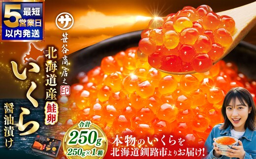 笹谷商店 新物 北海道産いくらしょう油漬250g ふるさと納税 いくら F7F-9676