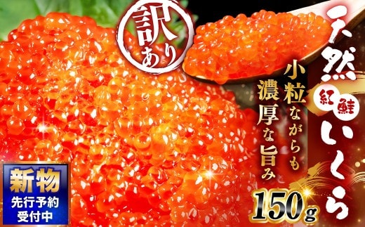 【 先行予約 】 新物 天然紅鮭いくら 醤油漬け 150g いくら イクラ 天然紅鮭 紅鮭 鮭 さけ サケ シャケ 魚卵 海鮮 海鮮丼 いくら丼 イクラ丼 ご飯のお供 おかず おつまみ 晩酌 酒の肴 冷凍 【 2026年11月以降順次発送 】