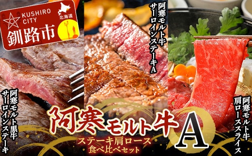阿寒モルト牛ステーキ肩ロースセットA 牛肉 ステーキ サーロイン すき焼き 釧路 肉