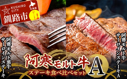 阿寒モルト牛ステーキ食べ比べセットA 牛 ステーキ サーロイン 釧路 肉