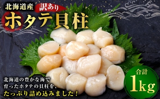 【 訳あり 】 北海道産 ホタテ貝柱 冷凍 500g × 2 ホタテ 貝柱 貝 貝類 海鮮 魚介類 魚介 おつまみ 晩酌 酒の肴 国産