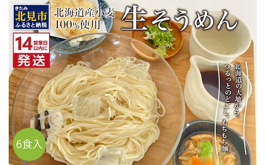 《14営業日以内に発送》【北海道産小麦100％使用】津村製麺所がつくる 生そうめん 6食入 ( 素麺 生 生めん 生麺 そうめん 北海道 小麦粉 ソーメン 北見市 ふるさと納税 )【003-0032】