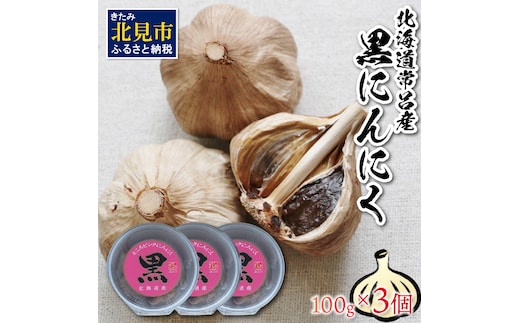 北海道常呂産 黒にんにく 100g×3 ( 北海道産 野菜 にんにく ニンニク )【009-0002】