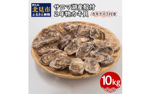 【予約：2025年10月より順次発送】【カキナイフ付】海のミルクサロマ湖産殻付2年物カキ貝 10kg 80～100個入 ( 海鮮 魚介類 貝 お歳暮 お祝い BBQ )【031-0020】