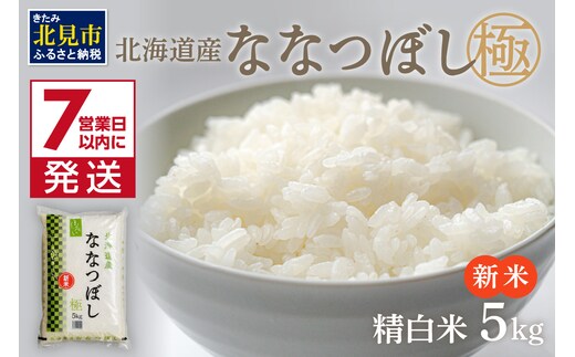 《7営業日以内に発送》【新米】令和7年産 ななつぼし 5kg 北海道産 極 精白米 最高ランク 特A ( お米 米 精米 5キロ 北海道産 精白米 )【080-0085】