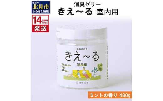 《14営業日以内に発送》消臭ゼリー きえ～るＨ 室内用 ゼリータイプミントの香り【大】 480g×1 ( 消臭 室内 )【084-0126】