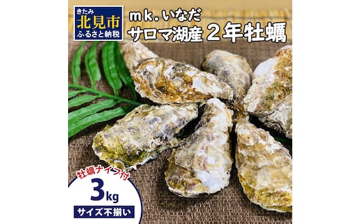 【予約：2025年10月下旬から順次発送】サロマ湖産 殻付き2年牡蠣 3kg サイズ不揃い ※牡蠣ナイフ付 ( カキ かき 3キロ 魚介 海鮮 貝 ふるさと納税 BBQ バーベキュー )【113-0015-2025】