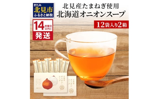 《14営業日以内に発送》大地の恵み北海道オニオンスープ 12袋×2箱 ( スープ オニオンスープ 玉葱 タマネギ たまねぎ 即席 ふるさと納税 )【125-0023】