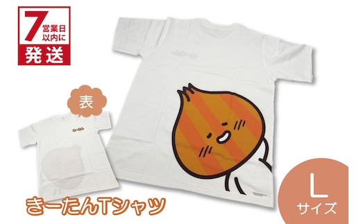 《7営業日以内に発送》きーたんTシャツ Lサイズ ( Tシャツ シャツ トップス L イラスト 可愛い )【165-0012】