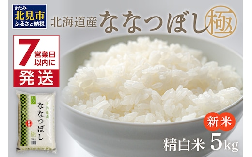 《7営業日以内に発送》新米 令和8年産 ななつぼし 極 5kg 北海道産 精白米 最高ランク 特A ( お米 米 精米 5キロ 北海道産 精白米 )【080-0116】