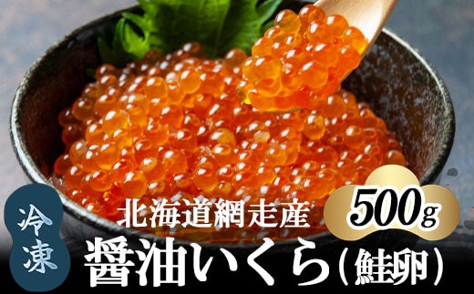 【2025年新物】北海道網走産醤油いくら（鮭卵）500g ABAE1007
