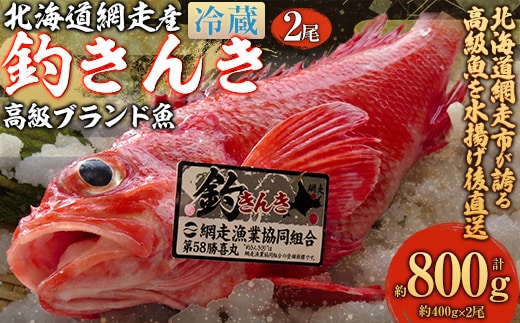 【先行予約】【網走産】高級ブランド釣きんき 2尾【冷蔵】（2025年5月15日より順次発送） ABJ017