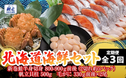 定期便 全3回 北海道海鮮セット ABB197
