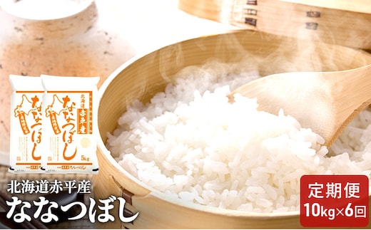 北海道赤平産 ななつぼし 10kg (5kg×2袋) 【6回お届け】 精米 米 北海道 定期便 お米 ふるさと納税 