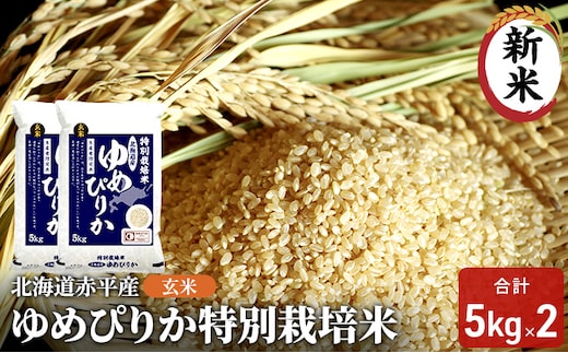 玄米 北海道赤平産 ゆめぴりか 10kg (5kg×2袋) 特別栽培米 米 北海道 お米 ふるさと納税 