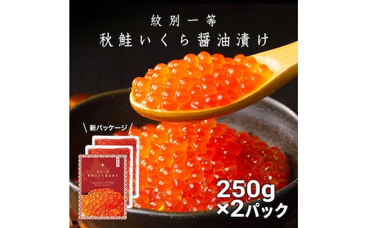 40-152 【年内発送12月15日入金まで】紋別一等～いくら醤油漬け500g（250g×2パック） within2025