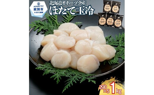 25-98 北海道オホーツク海産ほたて玉冷1kg(200g×5)