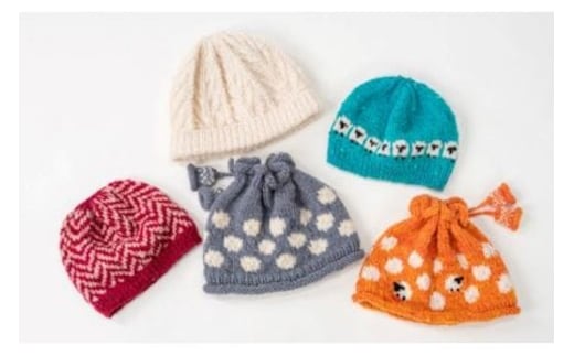 【北海道士別市】士別産羊毛 サフォーク手つむぎ手編み帽子【1組】