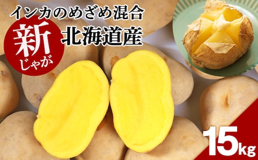 【 2026年 新じゃが 】インカのめざめ 混合 15kg いも 芋 じゃがいも ジャガイモ インカ 野菜 北海道 千歳