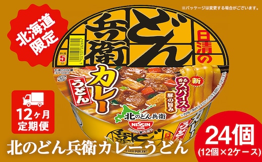 【定期便12カ月】日清 北のどん兵衛 カレーうどん [北海道仕様]24個 カレー うどん カップ麺 即席めん 即席麺 どん兵衛 千歳 ケース