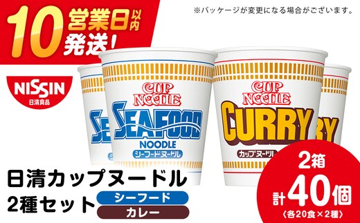 日清 ヌードル2種セット シーフードヌードル・カレーヌードル各20食 ラーメン 麺 即席麺 麺類 カップ麺 インスタント カップラーメン