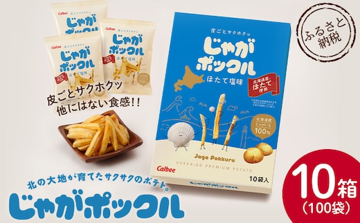 【9月30日受付終了】北海道限定カルビーじゃがポックル ほたて塩味（10袋入り 10箱）