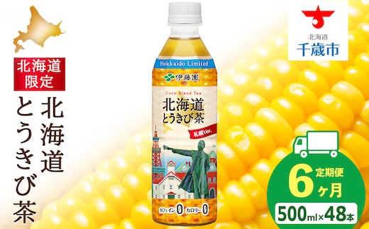 【定期便6カ月】北海道とうきび茶 500ml×24本×2【北海道限定】