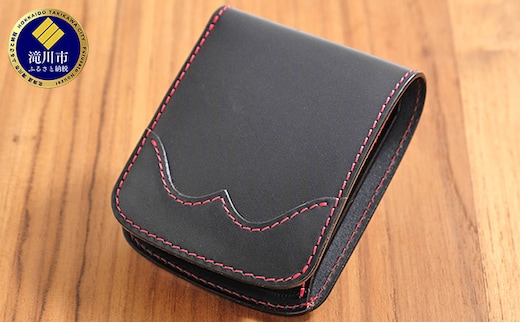 牛革ハーフウォレット（二つ折り財布）ブラック