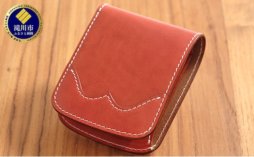 牛革ハーフウォレット（二つ折り財布）ブラウン