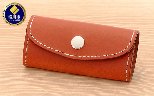 牛革 シンプルキーケース（4連金具）ブラウン