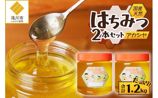 高見養蜂場 の 天然はちみつ (アカシヤ600g×2本)｜北海道 滝川市 産 はちみつ ハチミツ 天然 アカシア アカシヤ 蜂蜜 天然蜂蜜