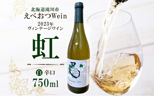 【先行予約 12/31まで】えべおつWein 2023年ヴィンテージワイン 虹 750ml 1本 ＜2026年1月中旬～順次出荷＞ 江部乙 えべおつヴァイン 洋酒 お酒 酒 ビンテージ ヴィンテージ 辛口 7品種 北海道 滝川市