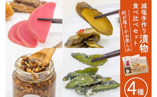 無添加 減塩 手作り 漬物 4種 食べ比べ セット [たびのそら 北海道 砂川市 12260516] 冷蔵 漬け物 つけもの 個包装 レビューキャンペーン